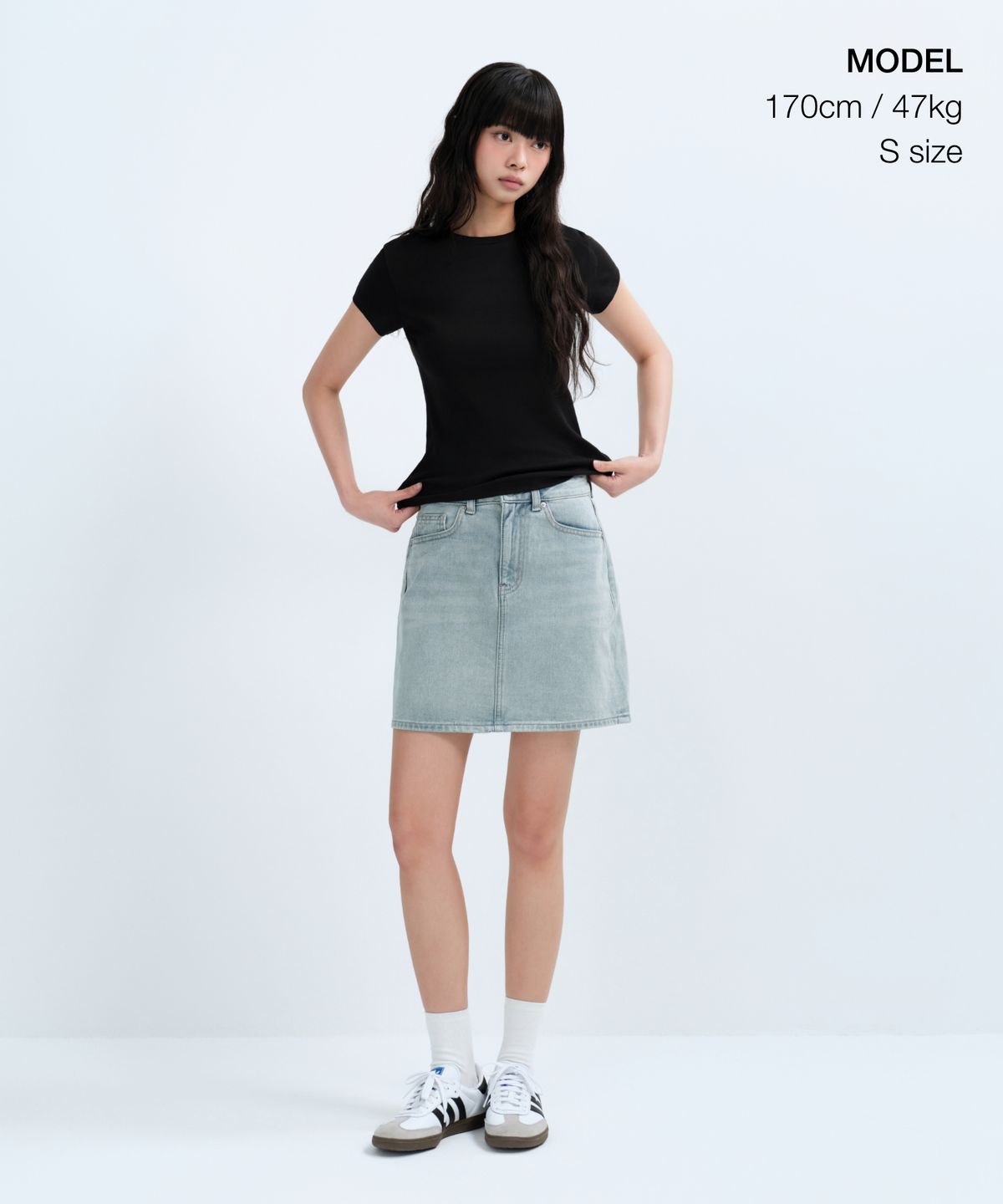 무신사 스탠다드 우먼(MUSINSA STANDARD WOMAN) 우먼즈 슬림 크루 넥 티셔츠 [블랙]