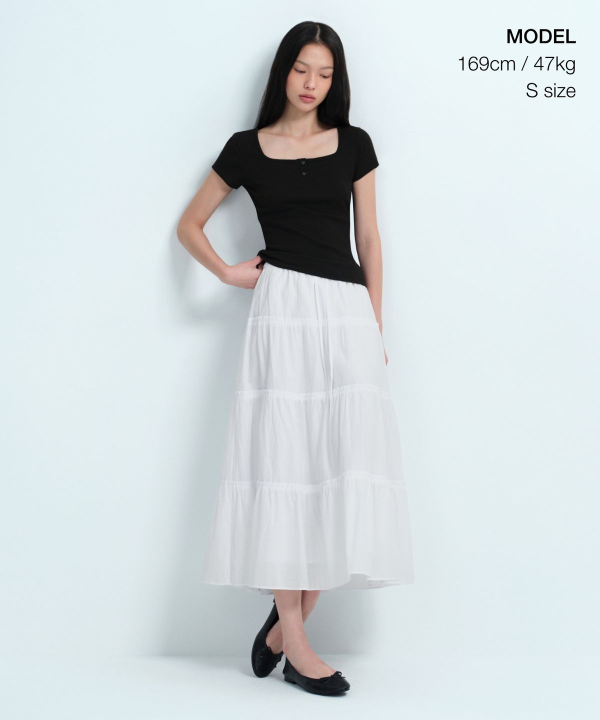 무신사 스탠다드 우먼(MUSINSA STANDARD WOMAN) 우먼즈 슬림 스퀘어 넥 헨리 티셔츠 [블랙]