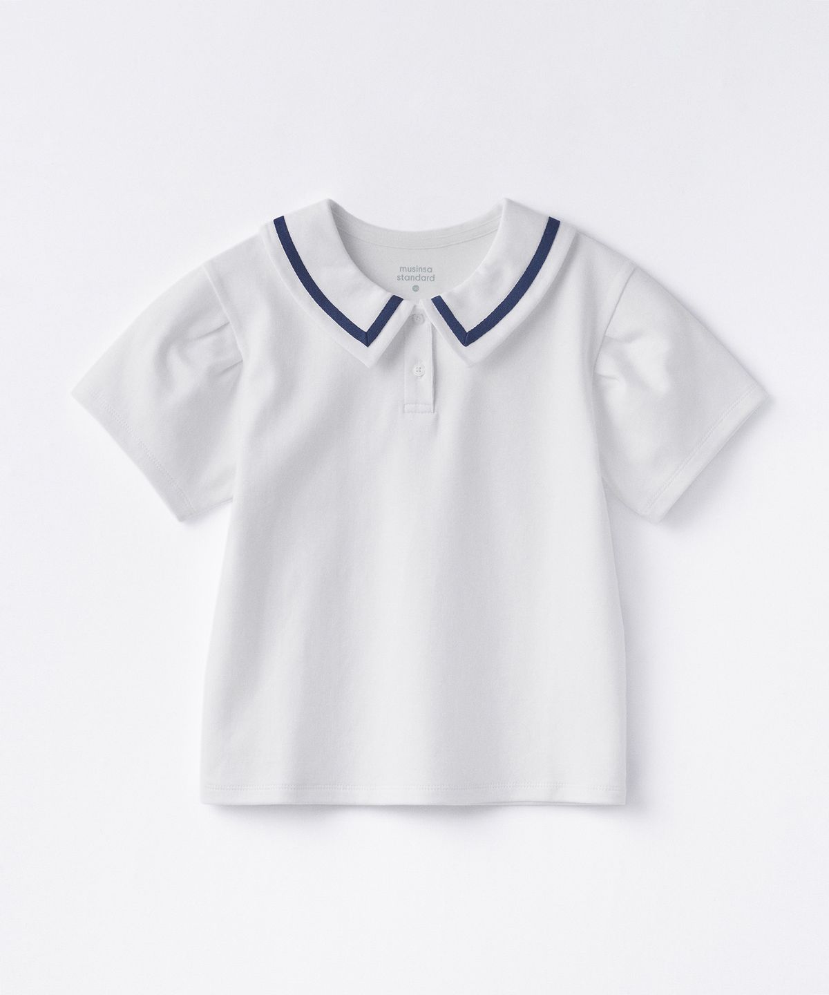 무신사 스탠다드 키즈(MUSINSA STANDARD KIDS) 세일러 칼라 티셔츠 [화이트]