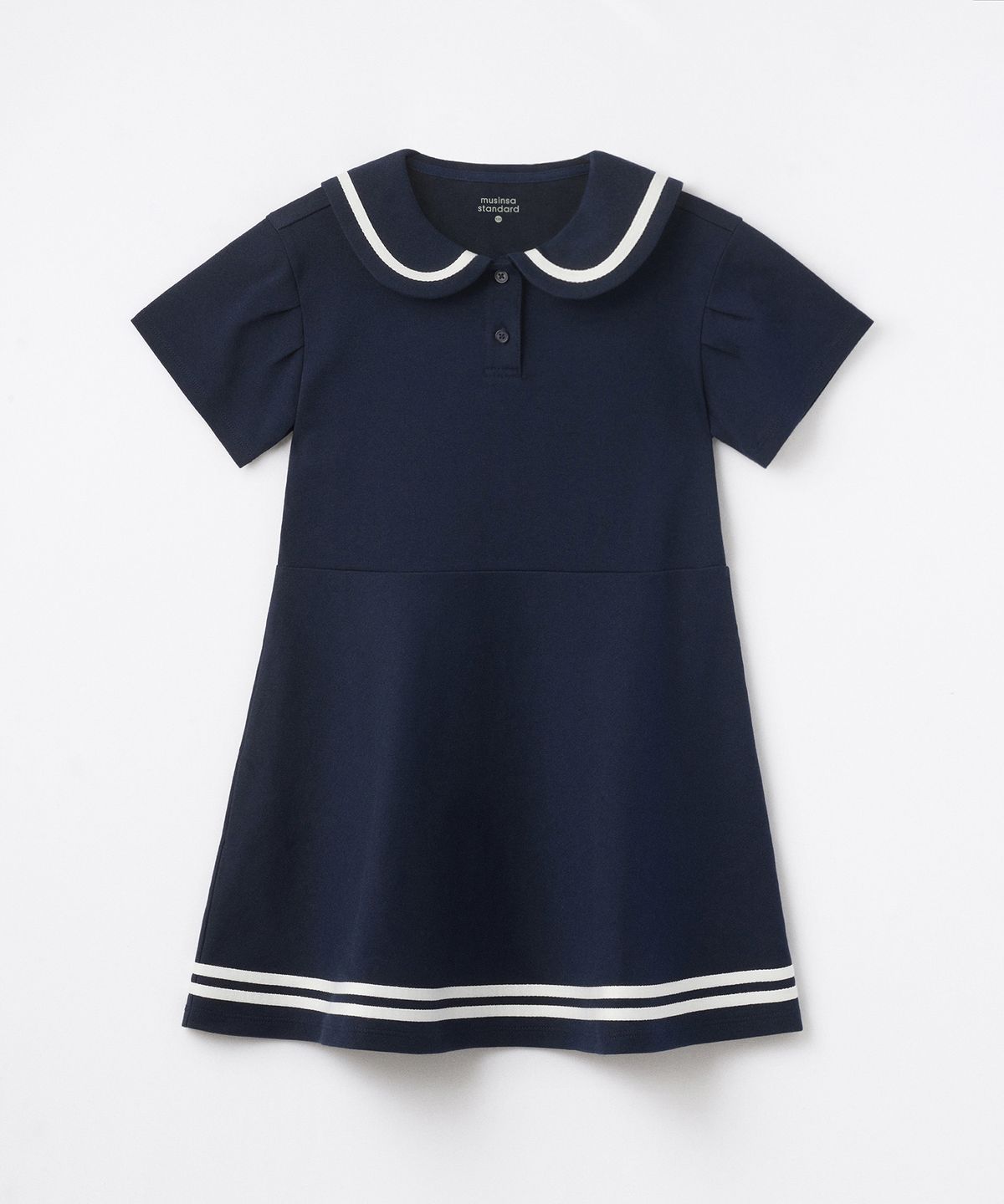 무신사 스탠다드 키즈(MUSINSA STANDARD KIDS) 세일러 저지 드레스 [네이비]