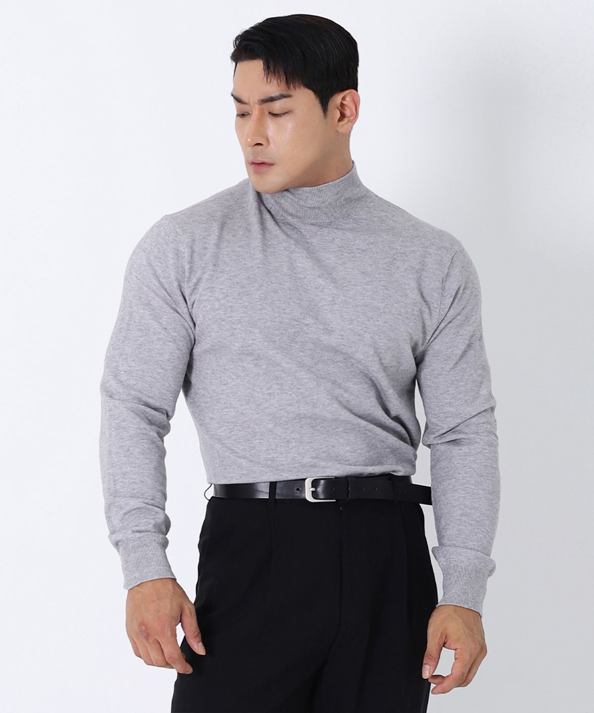 보스트핏(BOASTFIT) 2pack 부드러운 머슬핏 반폴라넥 긴팔 니트