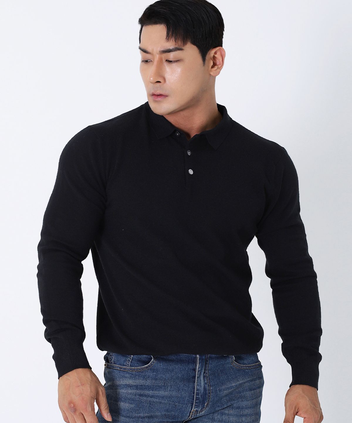 보스트핏(BOASTFIT) 2pack 부드러운 머슬핏 카라넥 긴팔니트