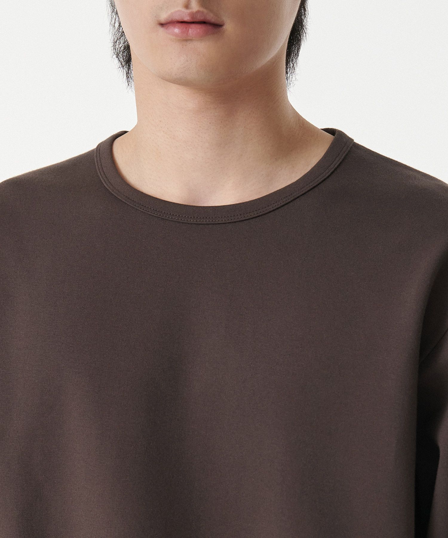 Tシャツ・カットソー *MUSINSA STANDARD* Ponte Crew Neck Long Sleeve T-Shirt Dark MUSINSA | MUSINSA STANDARD Heavy Ponte Relaxed Crew Neck