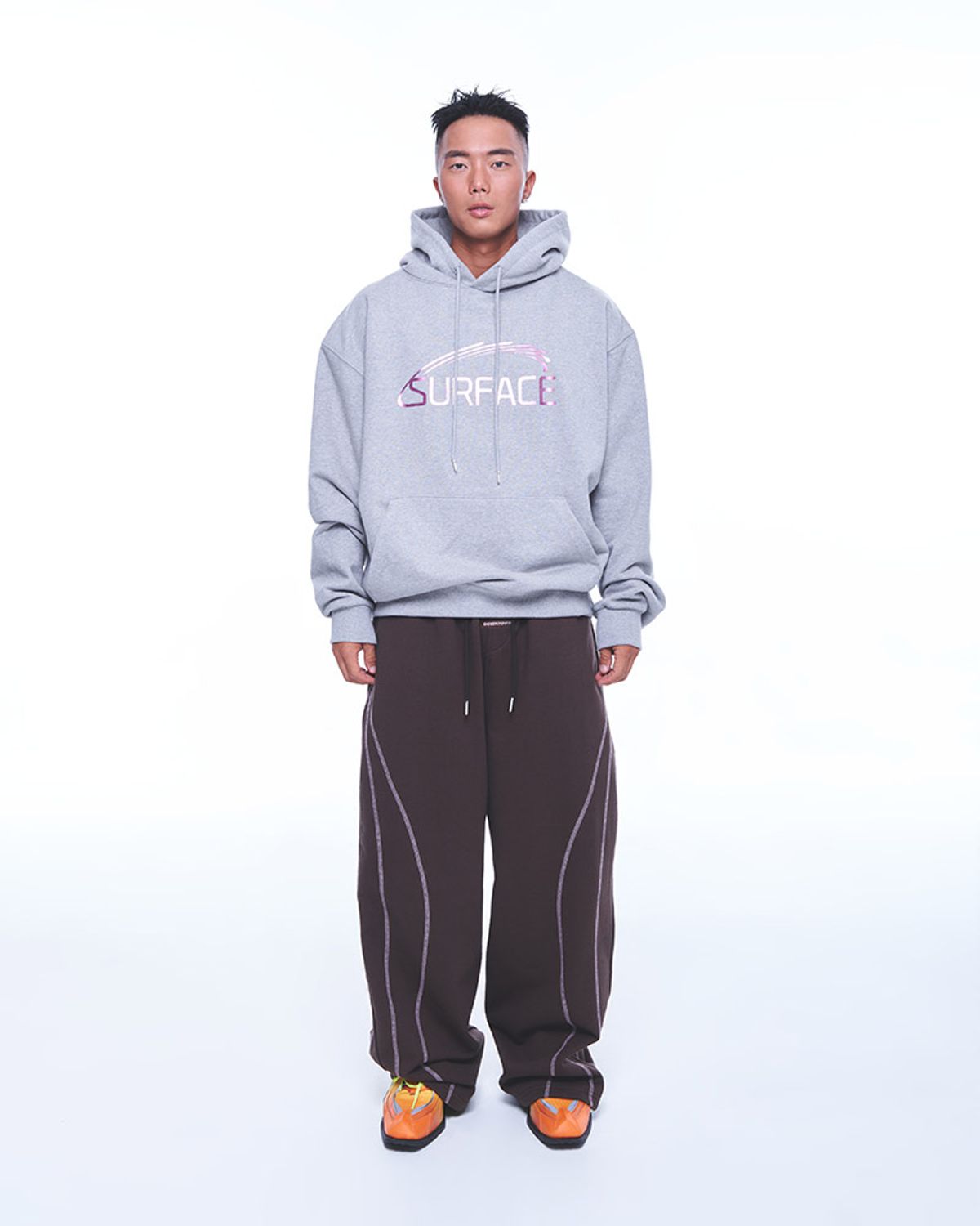 본투윈(BORN TO WIN) STITCH LINE WIDE PANTS [BROWN]