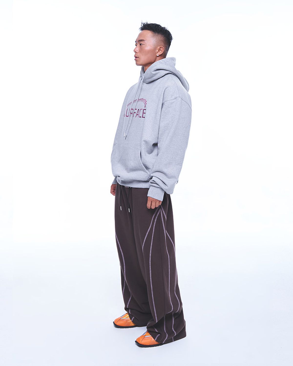 본투윈(BORN TO WIN) STITCH LINE WIDE PANTS [BROWN]