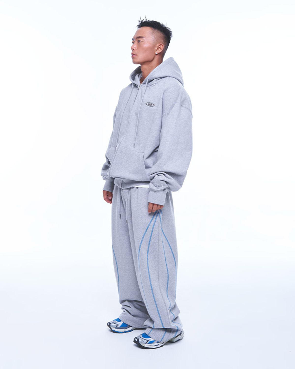 본투윈(BORN TO WIN) STITCH LINE WIDE PANTS [MELANGE GREY]