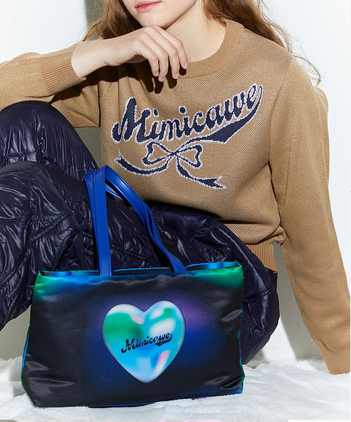 미미카위(MIMICAWE) PH SHOPPER BAG/HEART BLACK