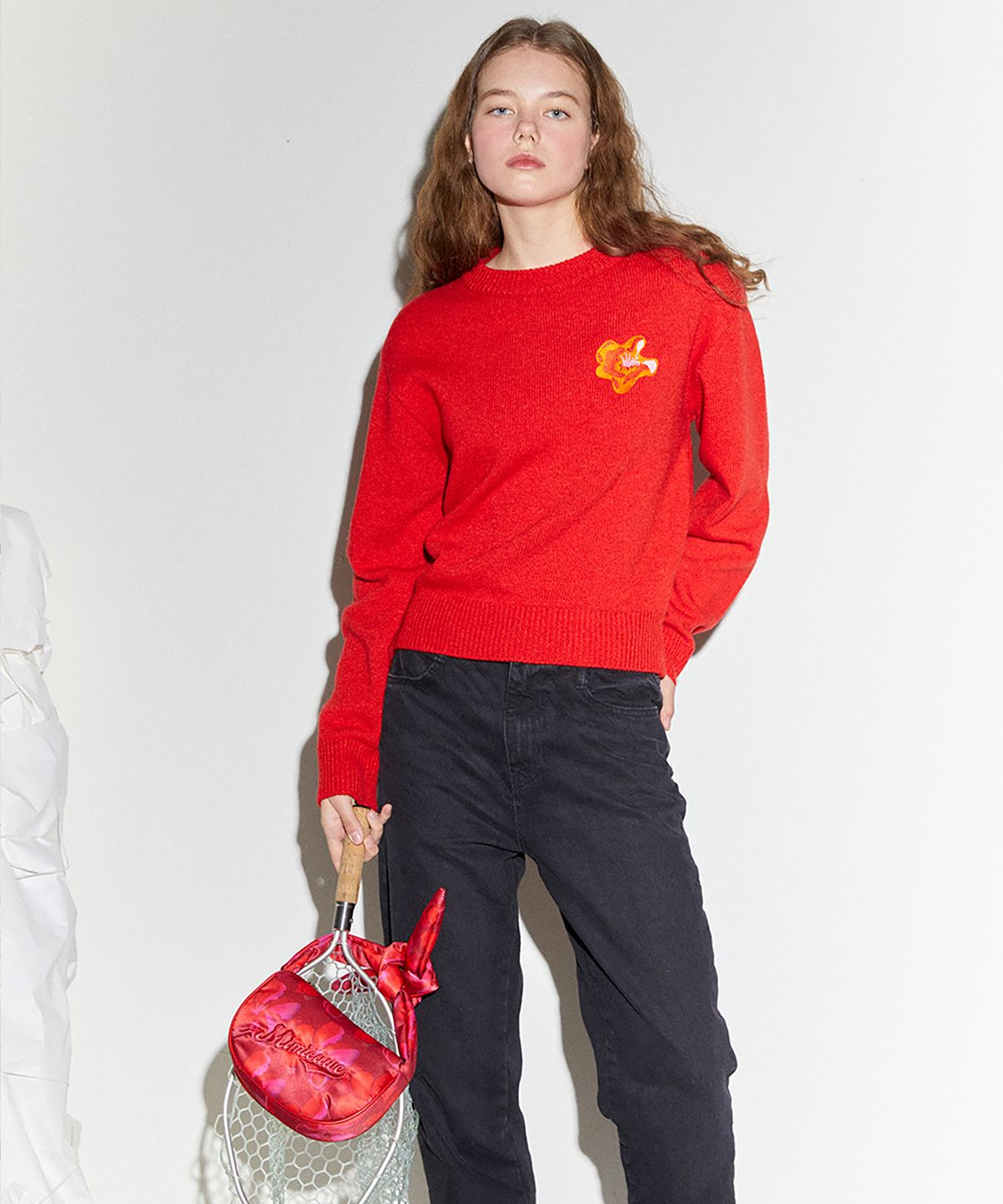 미미카위(MIMICAWE) 3D POPPY LAMBSWOOL PULLOVER/RED