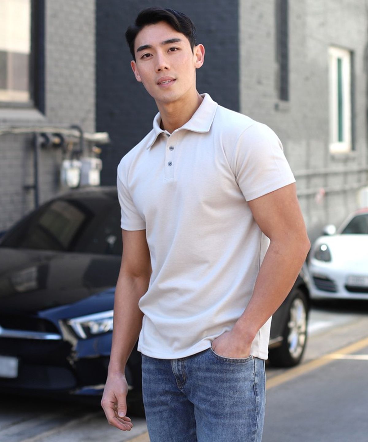 보스트핏(BOASTFIT) 2pack  머슬핏 카라넥 반팔티셔츠