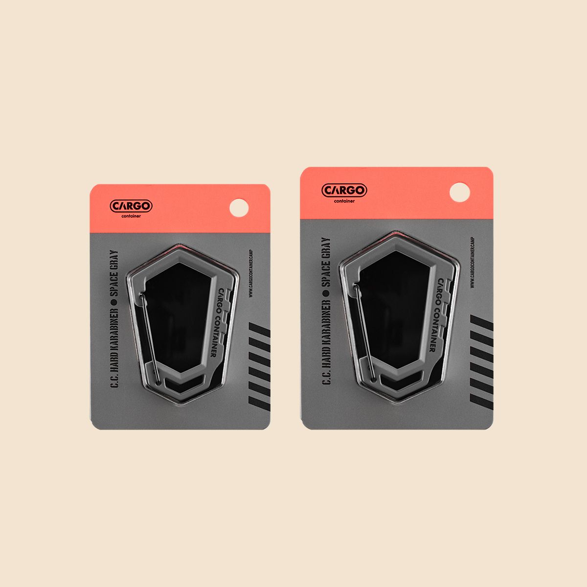 카고 컨테이너(CARGO CONTAINER) 하드 카라비너-D, L size 20pcs (khaki/beige/black/gray)