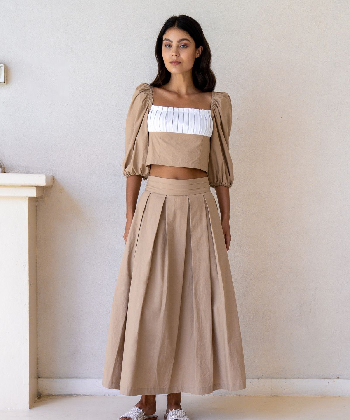 로에(LEAUET) Isla Pleated Top + Skirt SET (2pcs) 3colors