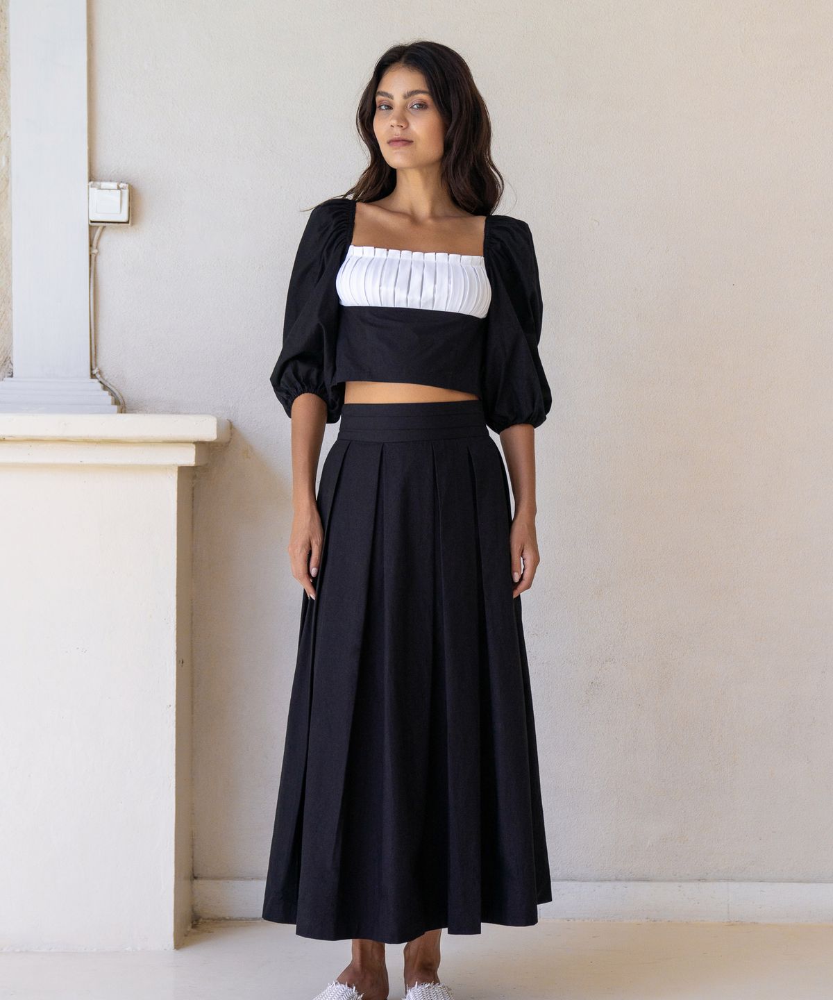 로에(LEAUET) Isla Pleated Top + Skirt SET (2pcs) 3colors