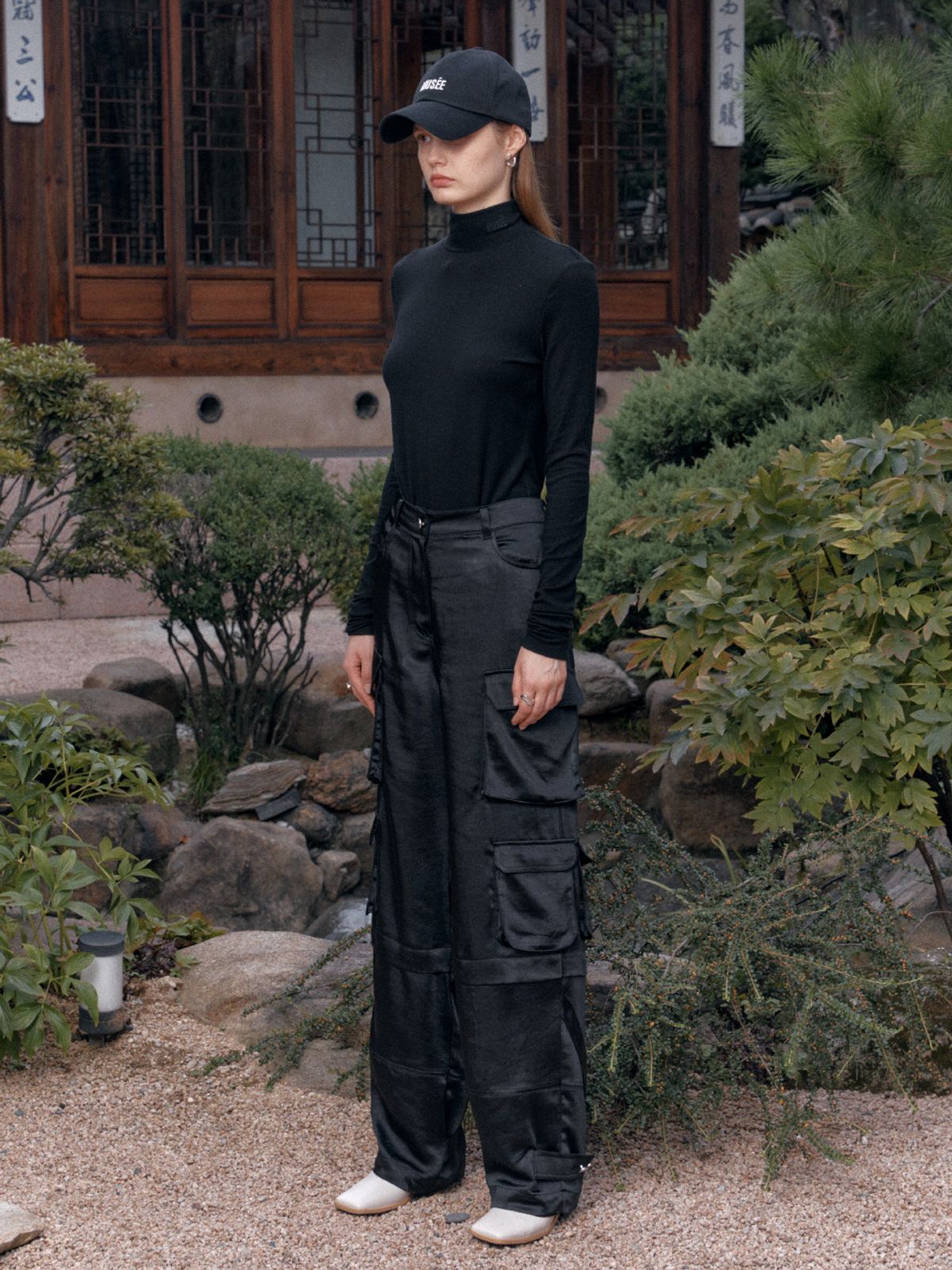 뮤제(MUSEE) SIENNA Wool-Blend Turtleneck Top-Black