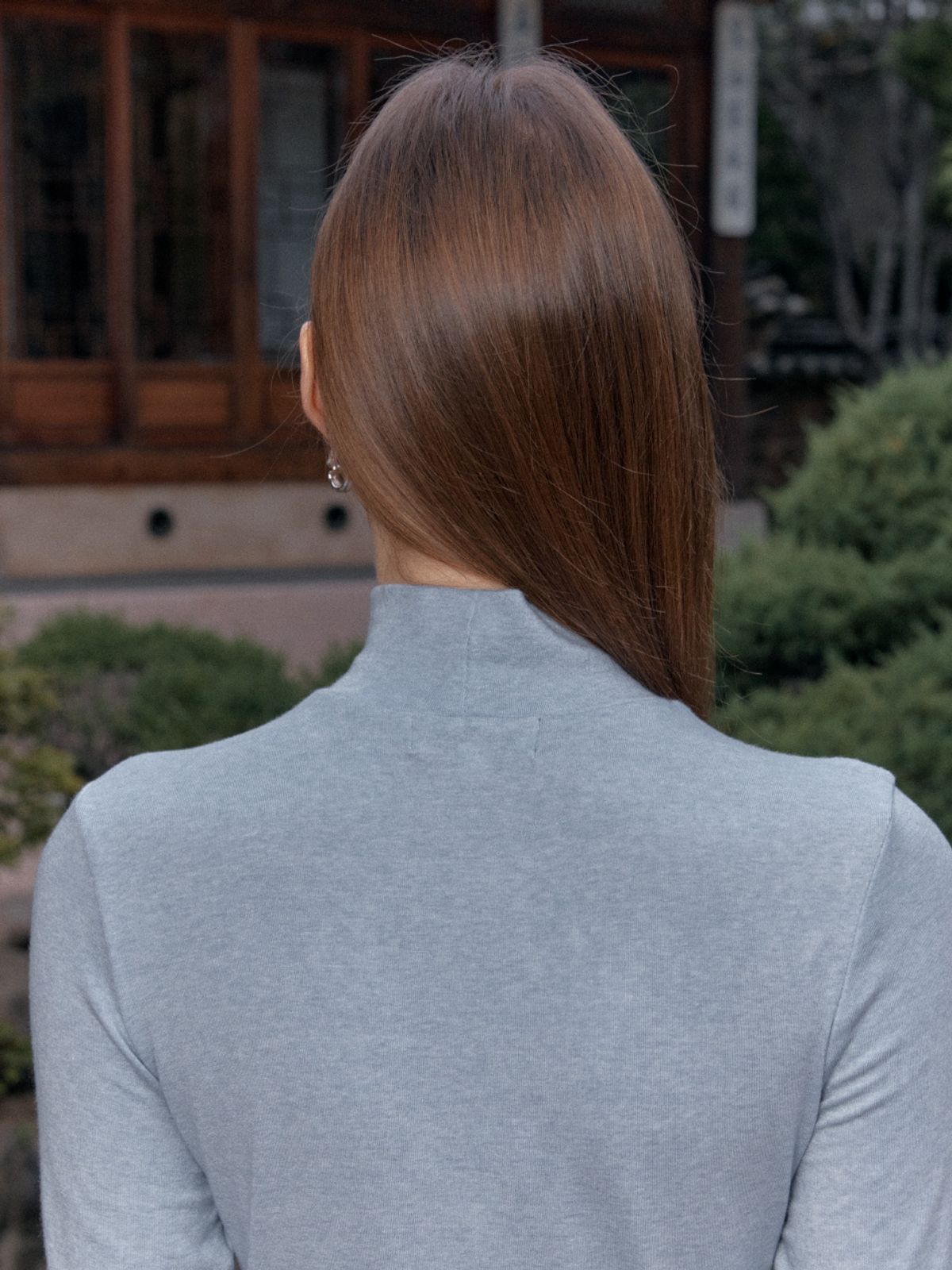 뮤제(MUSEE) SIENNA Wool-Blend Turtleneck Top-Blue