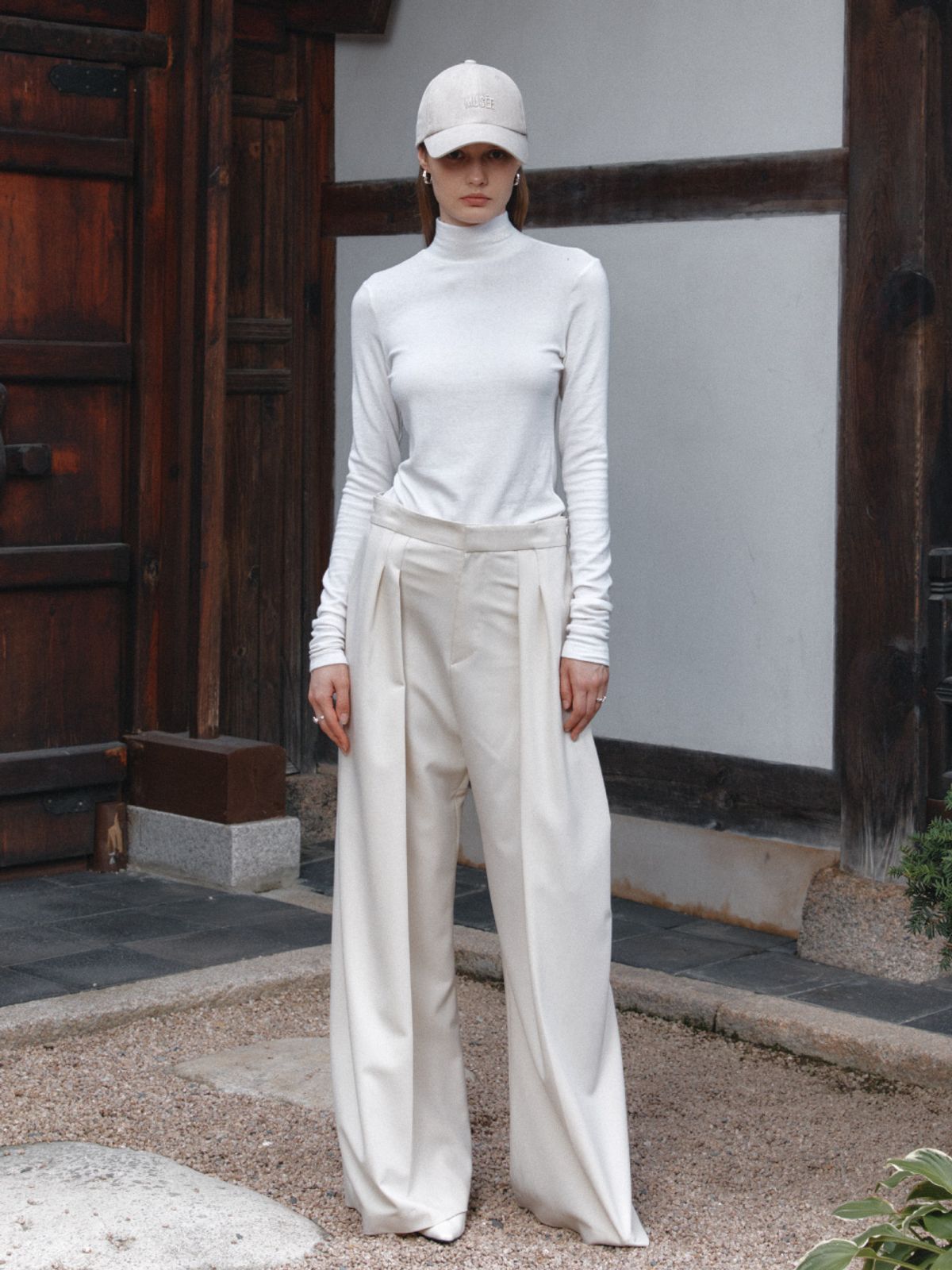 뮤제(MUSEE) SIENNA Wool-Blend Turtleneck Top-Ivory
