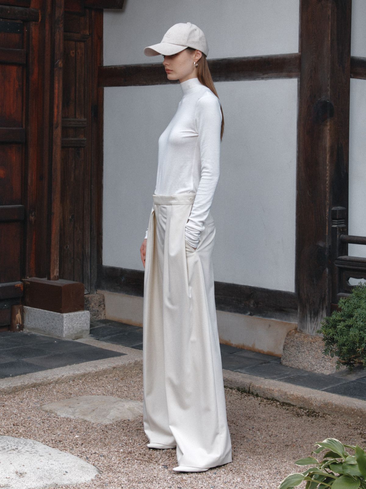 뮤제(MUSEE) SIENNA Wool-Blend Turtleneck Top-Ivory