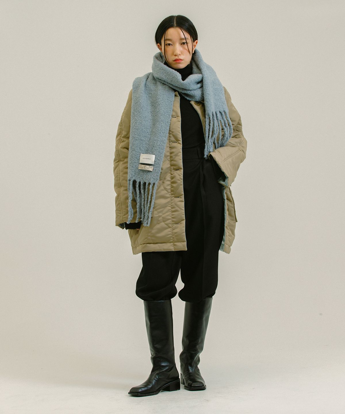 네벨에브리웨어(NEBELEVERYWEAR) Boucle Wool Muffler (5 colors)