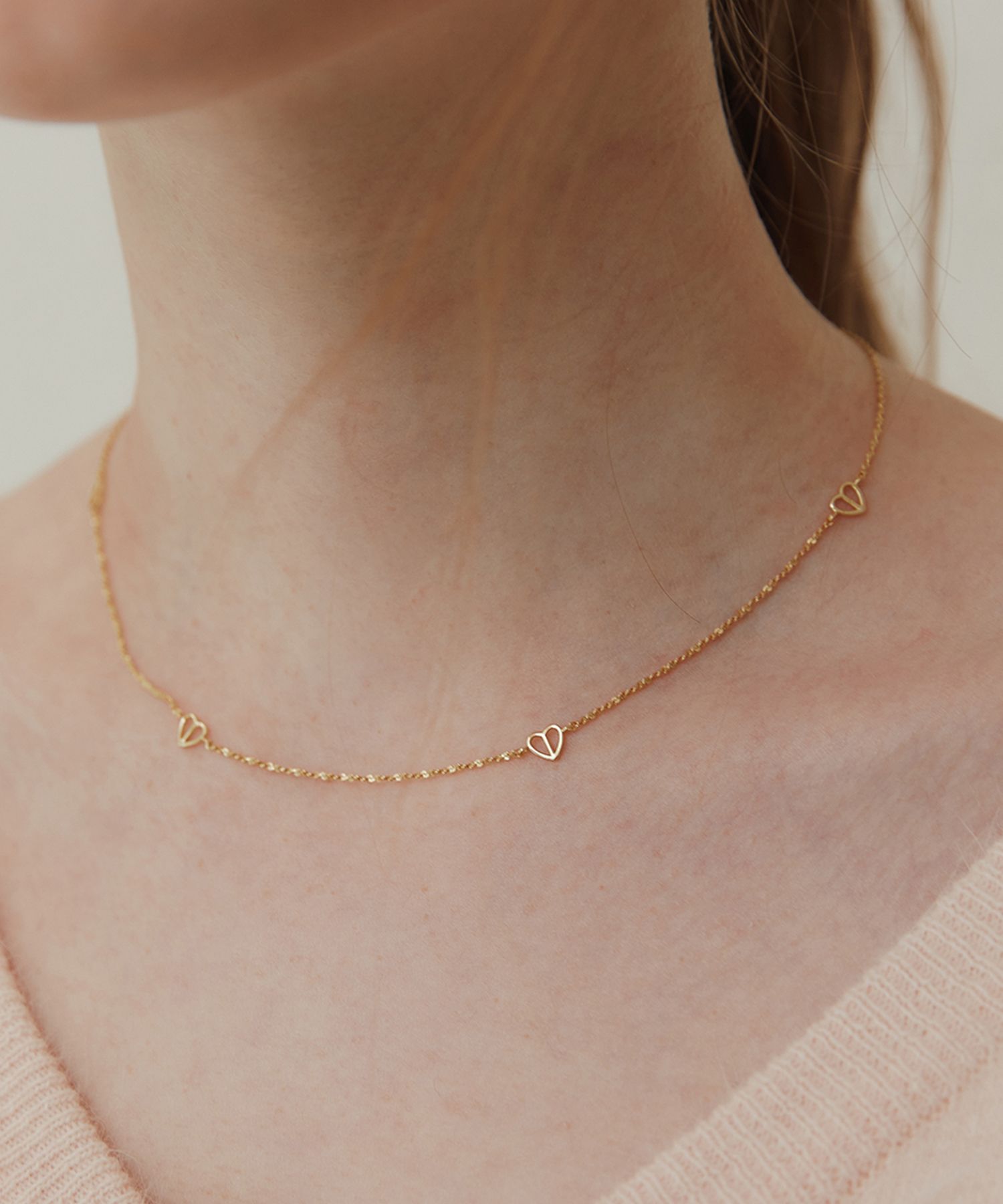 ネックレス・ペンダント TATIANA Silver 925 Mild Heart Snake Chain Necklace NZ2116 50 MUSINSA | TATIANA (Silver 925) Half and Half Heart Chain