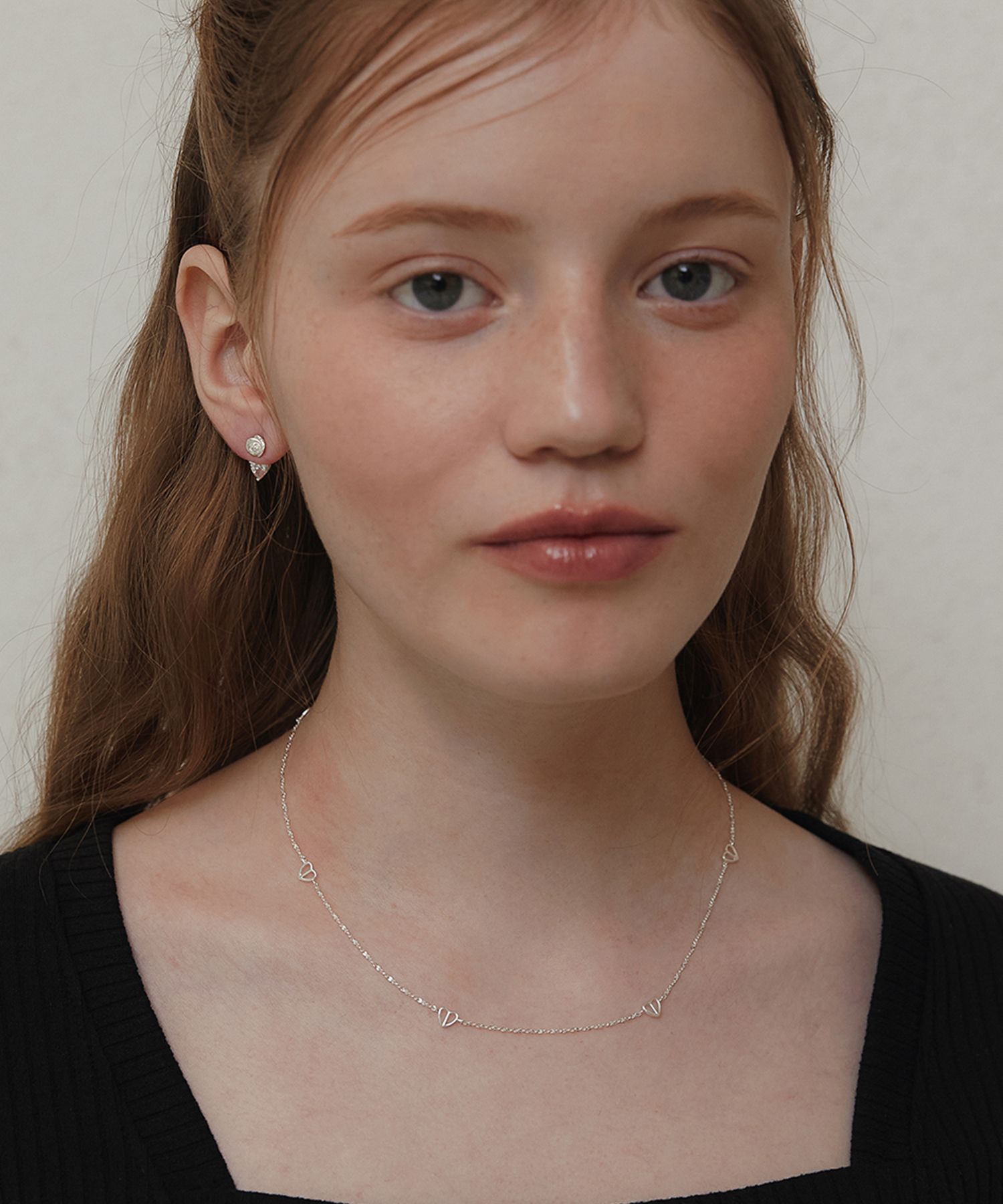 【TATIANA】HALF AND HALF HEART CHAIN Necklace★送料・関税込 TATIANA】HALF AND HALF HEART CHAIN Necklace☆送料・関税込