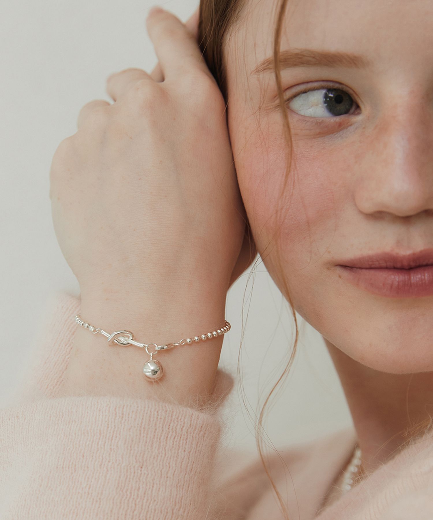 ★TATIANA★ (Silver 925) Knotted Ball Chain Bracelet BR1793 MUSINSA公式 | TATIANA (Silver 925) Knot decoration ball