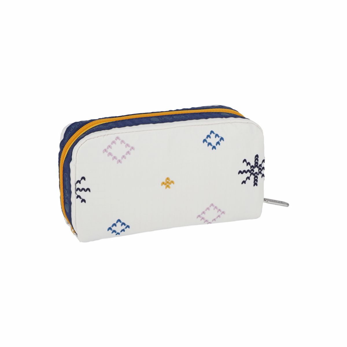 레스포색(LESPORTSAC) 페어 아일 아이보리 엠브로이더리 렉탱귤러 코스메틱 파우치 [6511.E951]