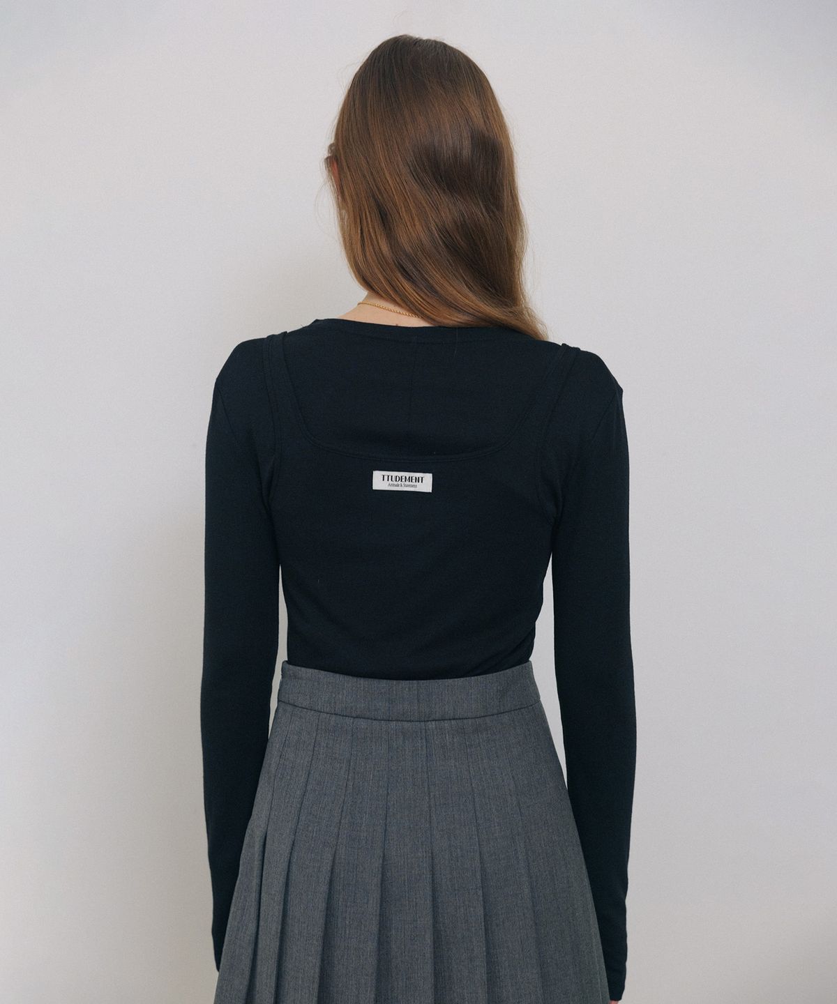 튜드먼트(TTUDEMENT) LAYERED LONG SLEEVE T-SHIRT BLACK