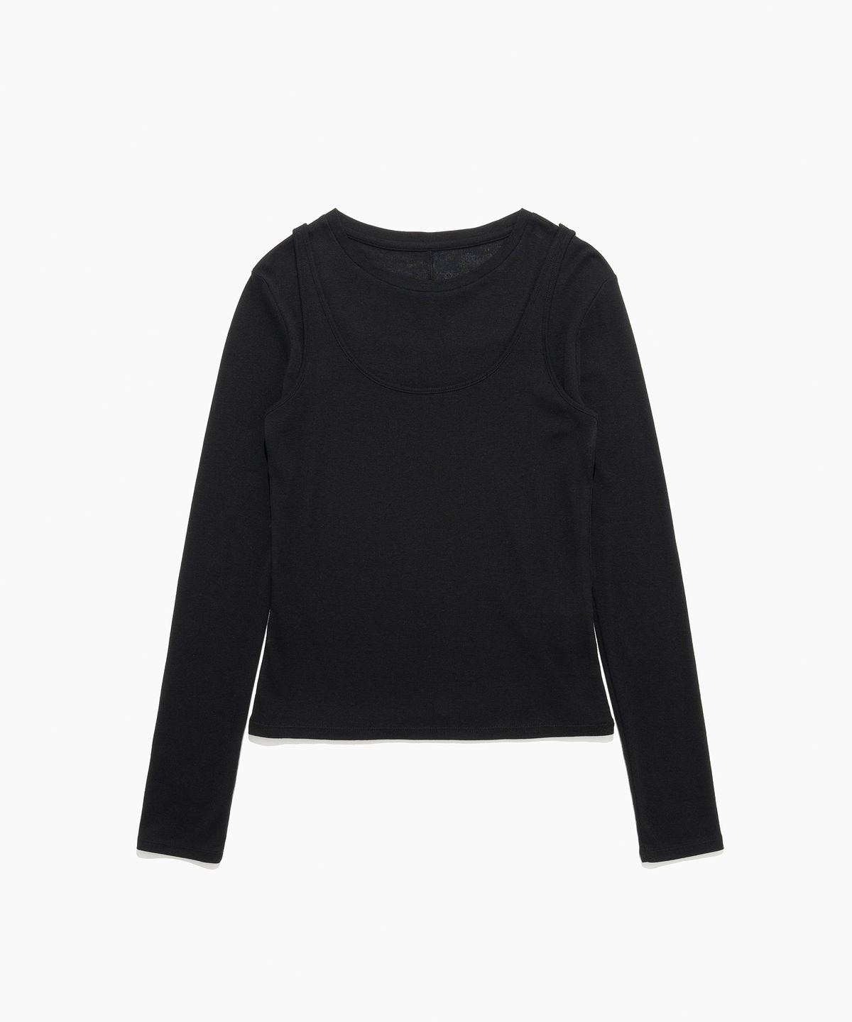 튜드먼트(TTUDEMENT) LAYERED LONG SLEEVE T-SHIRT BLACK