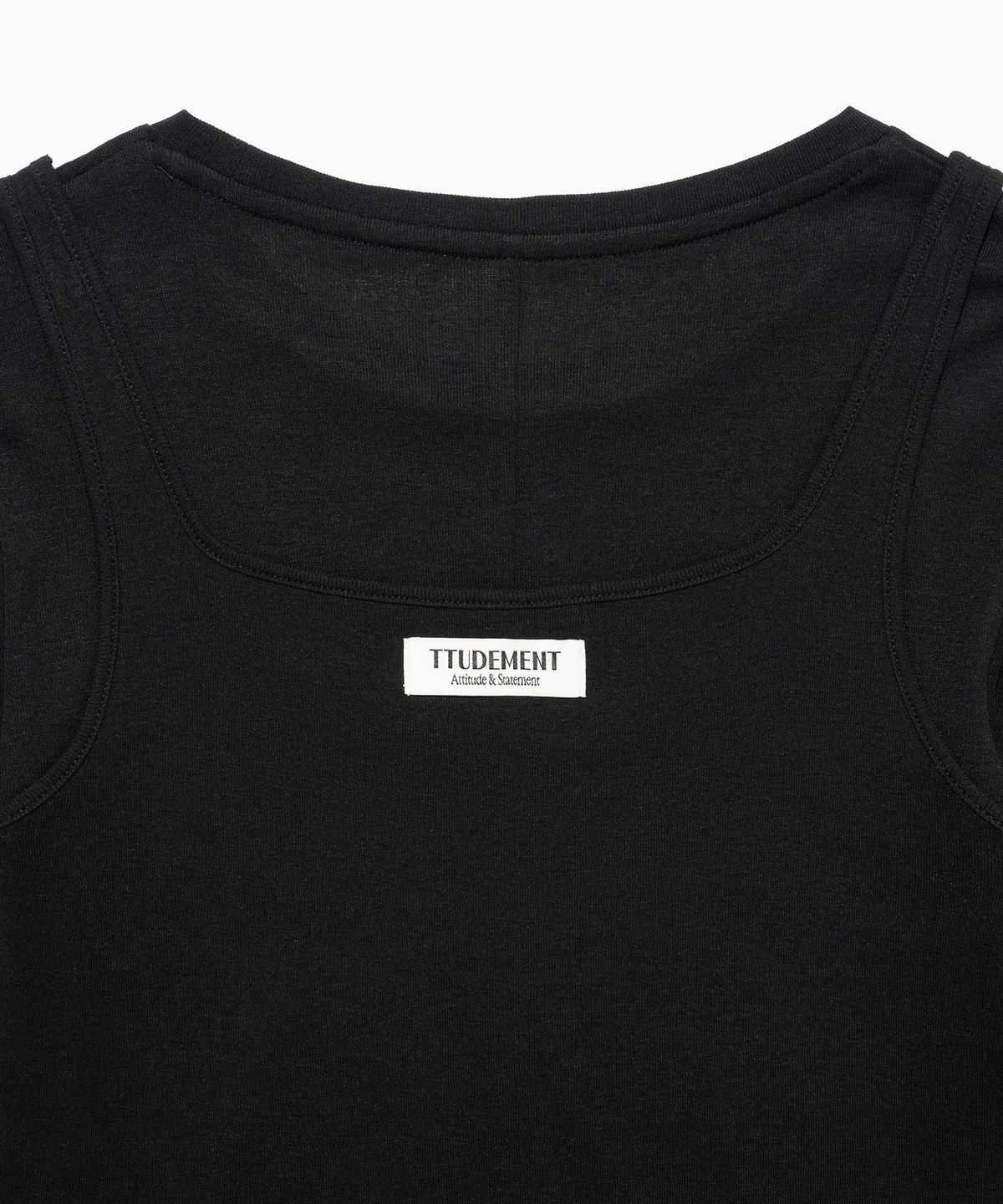 튜드먼트(TTUDEMENT) LAYERED LONG SLEEVE T-SHIRT BLACK