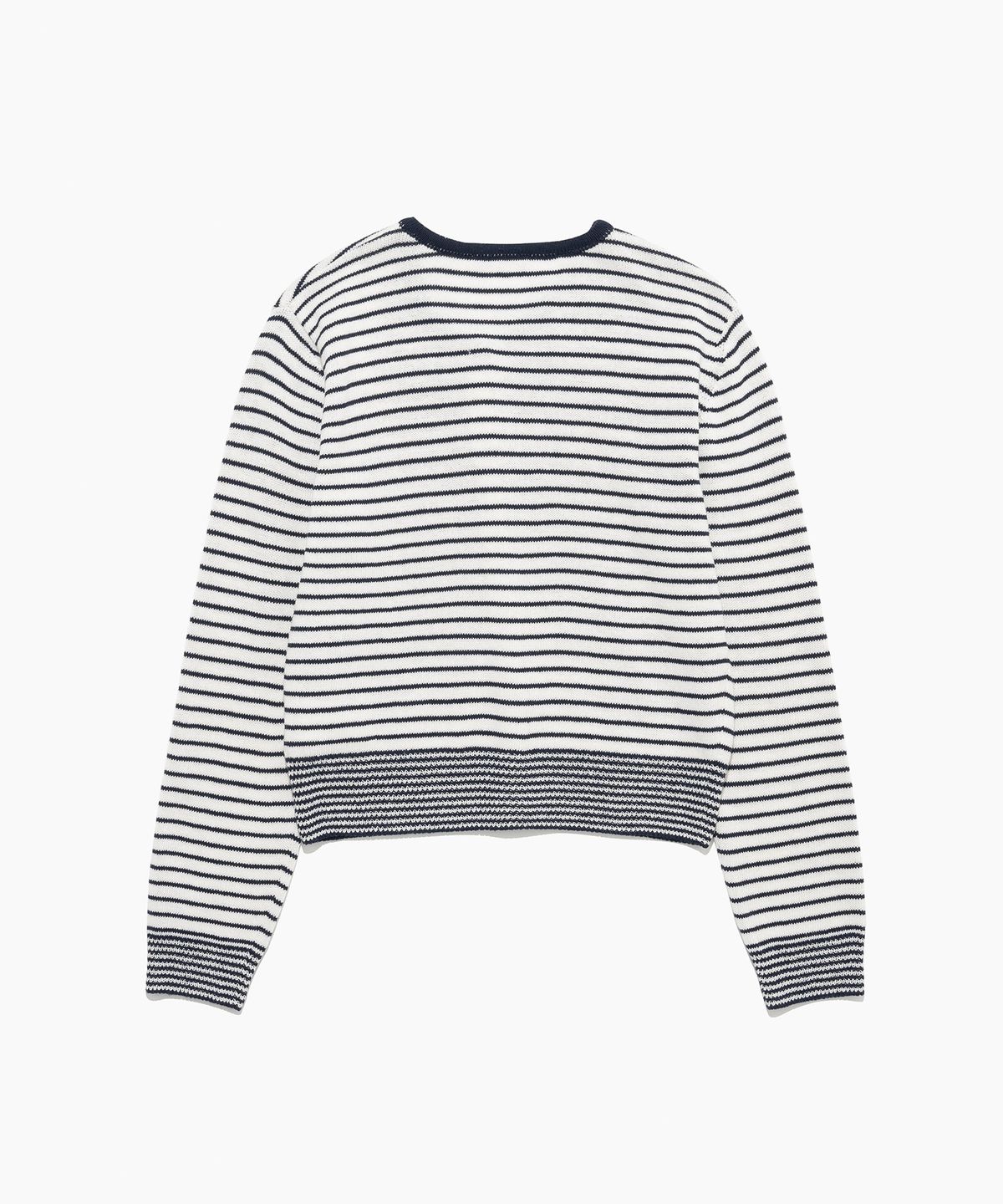 튜드먼트(TTUDEMENT) STRIPE CREWNECK CARDIGAN IVORY