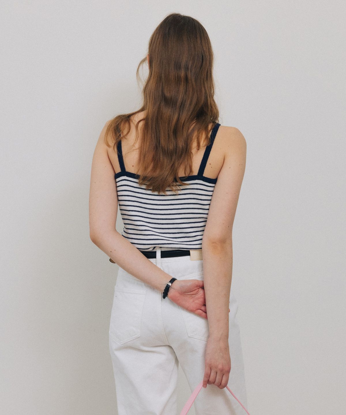 튜드먼트(TTUDEMENT) STRIPE SLEEVELESS KNIT TOP IVORY