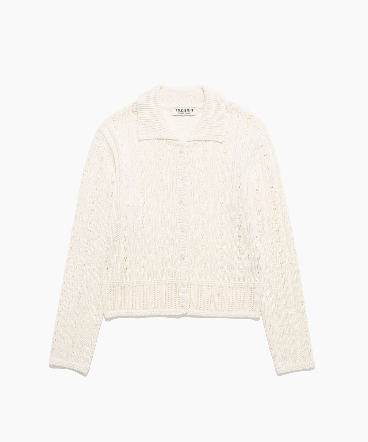 튜드먼트(TTUDEMENT) PUNCHING KNIT CARDIGAN IVORY