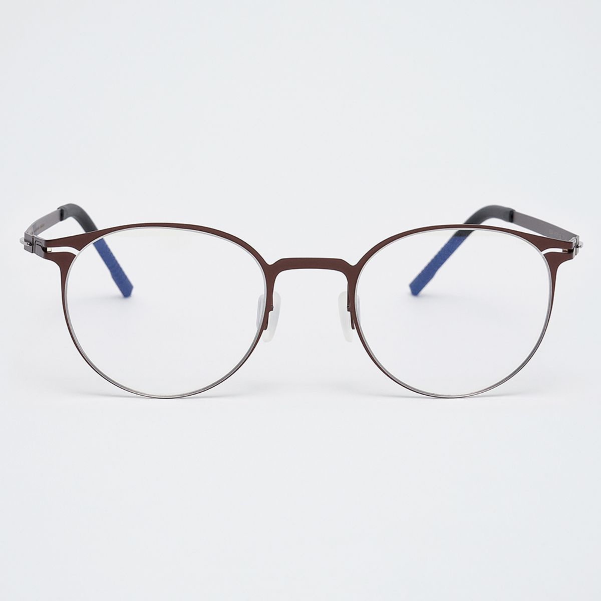 알로아이웨어(ALO EYEWEAR) [The air_flat] AL8304 1616M 초경량 세미오버 라운드 브라운 안경테