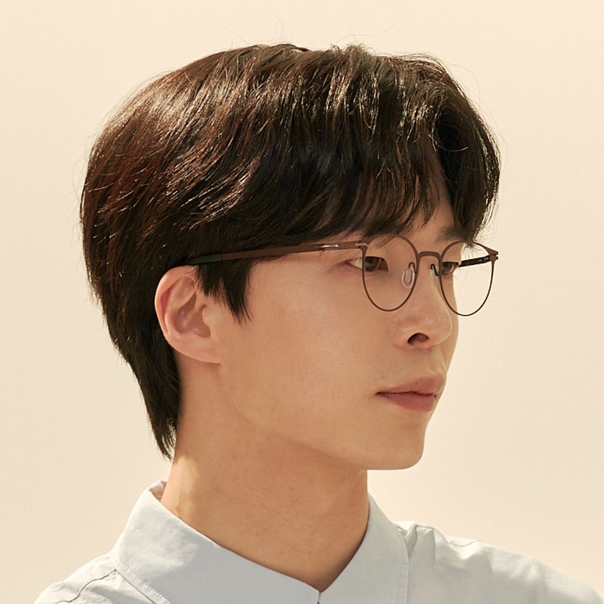 알로아이웨어(ALO EYEWEAR) [The air_flat] AL8304 1616M 초경량 세미오버 라운드 브라운 안경테