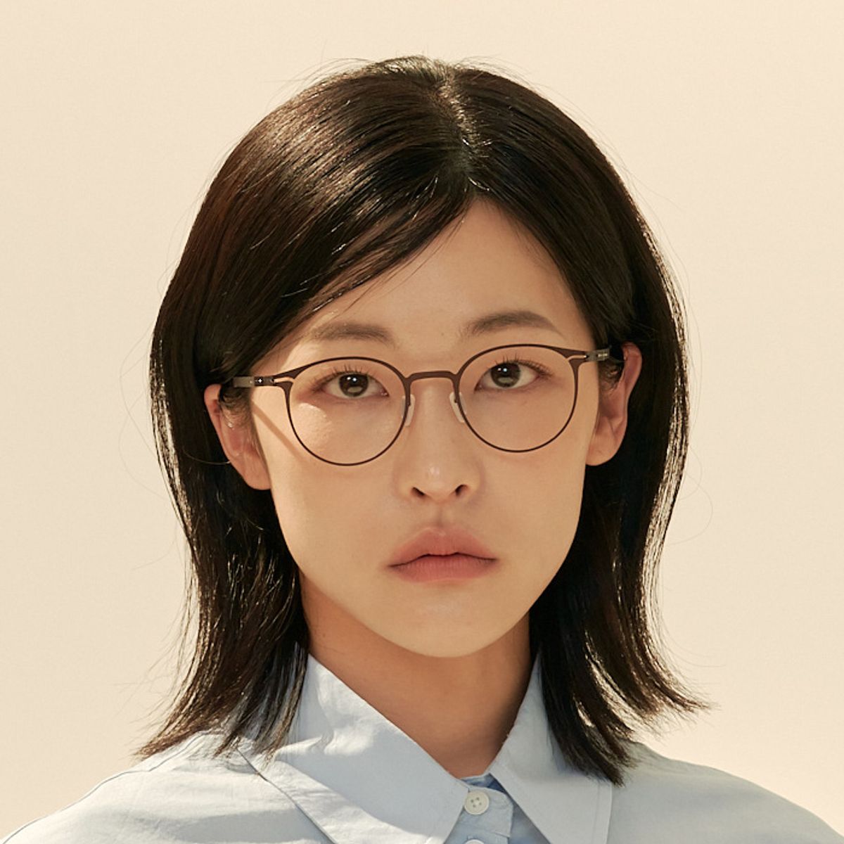 알로아이웨어(ALO EYEWEAR) [The air_flat] AL8304 1616M 초경량 세미오버 라운드 브라운 안경테