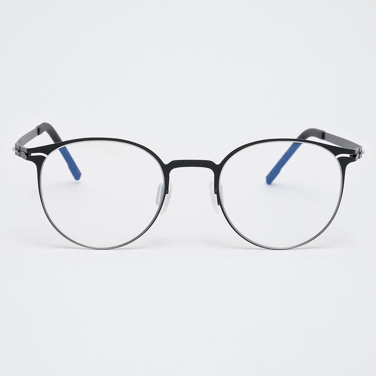 알로아이웨어(ALO EYEWEAR) [The air_flat] AL8304 0909M 초경량 세미오버 라운드 블랙 안경테