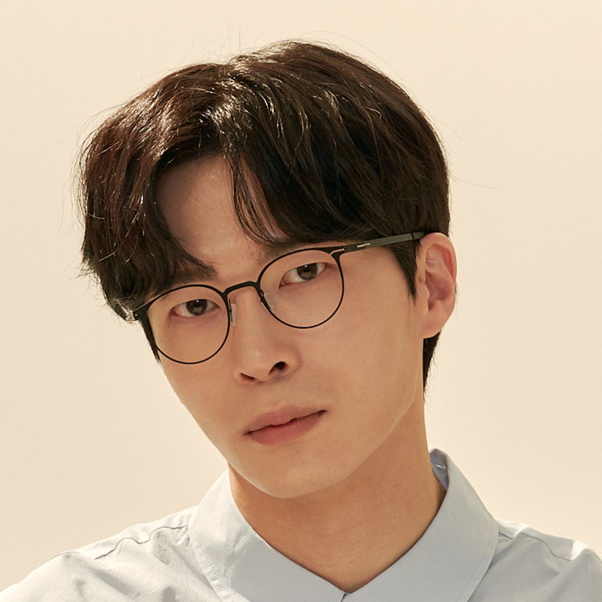 알로아이웨어(ALO EYEWEAR) [The air_flat] AL8304 0909M 초경량 세미오버 라운드 블랙 안경테