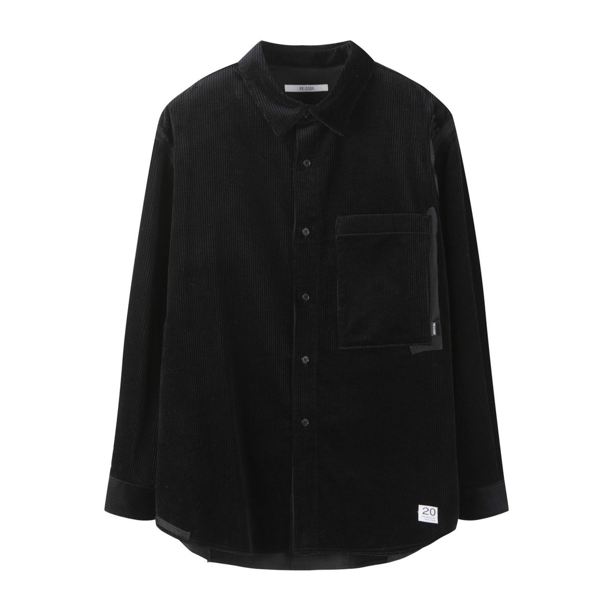 래코드(RECODE) Corduroy Oversized Pullover Shirts_RKSAA23618BKX
