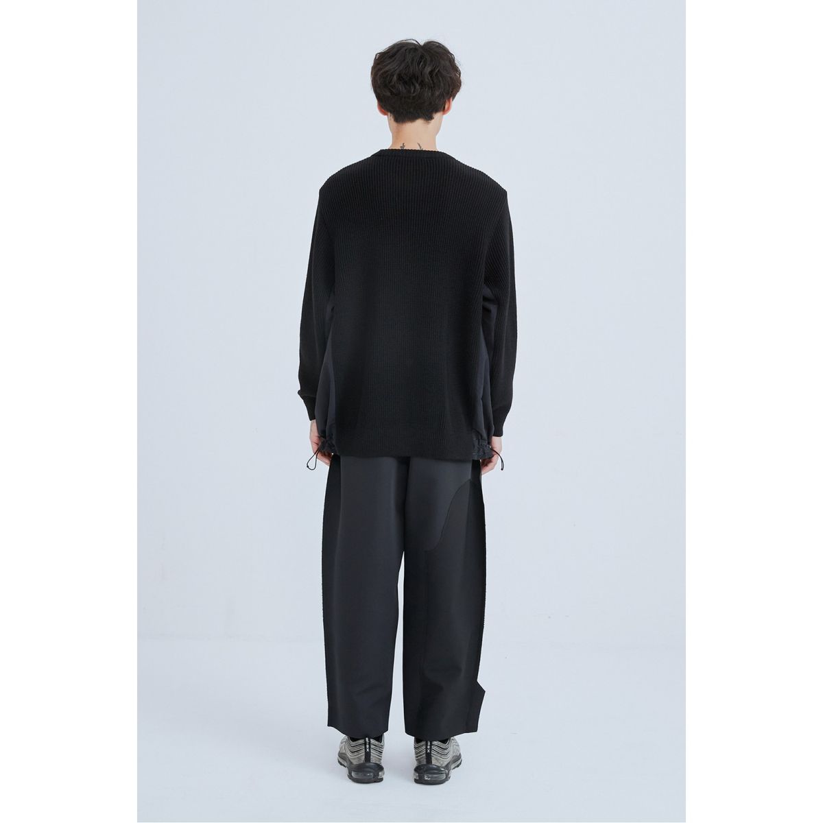 래코드(RECODE) Panel Mix Knit Top_RKWAA23602BKX