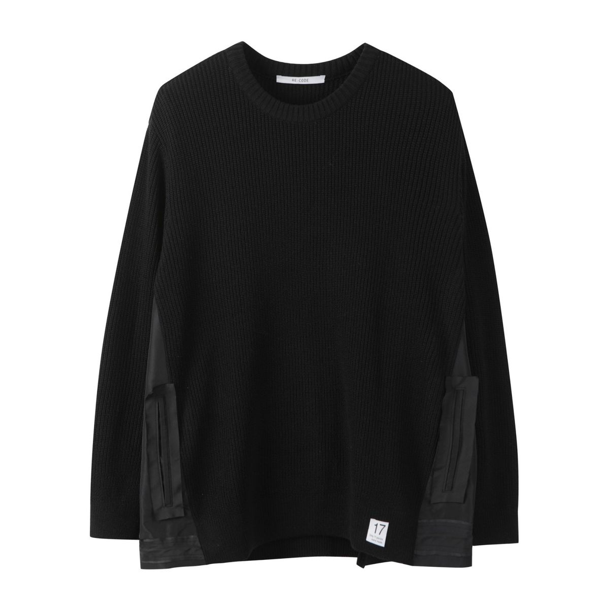 래코드(RECODE) Panel Mix Knit Top_RKWAA23602BKX