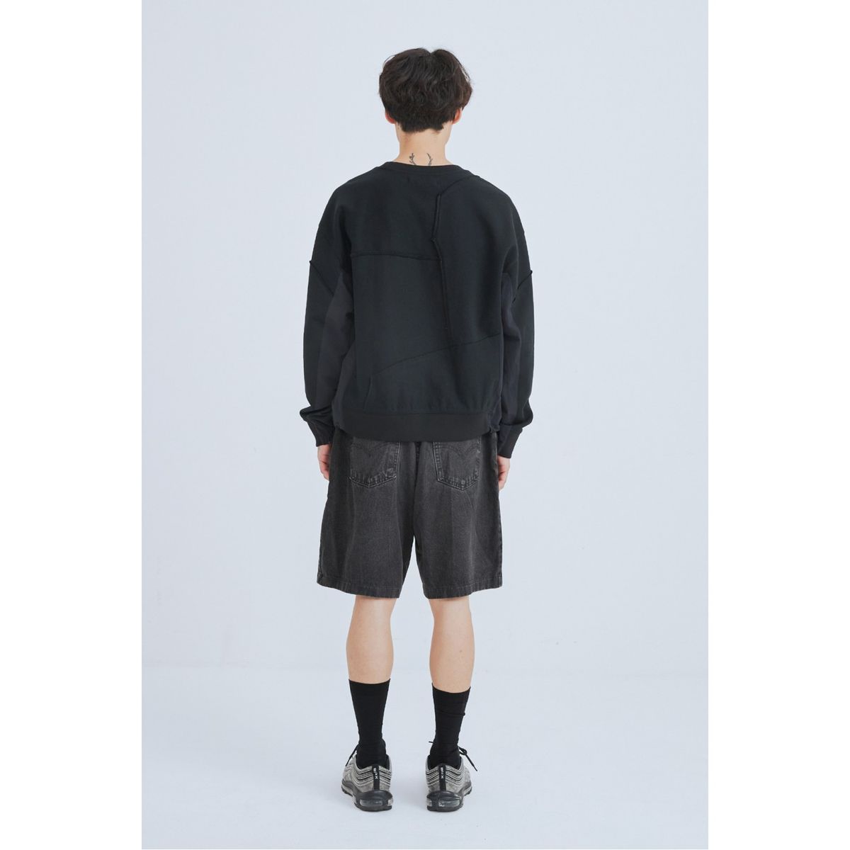 래코드(RECODE) Fabrics Puzzle Sweatshirts_RKTAA23605BKX