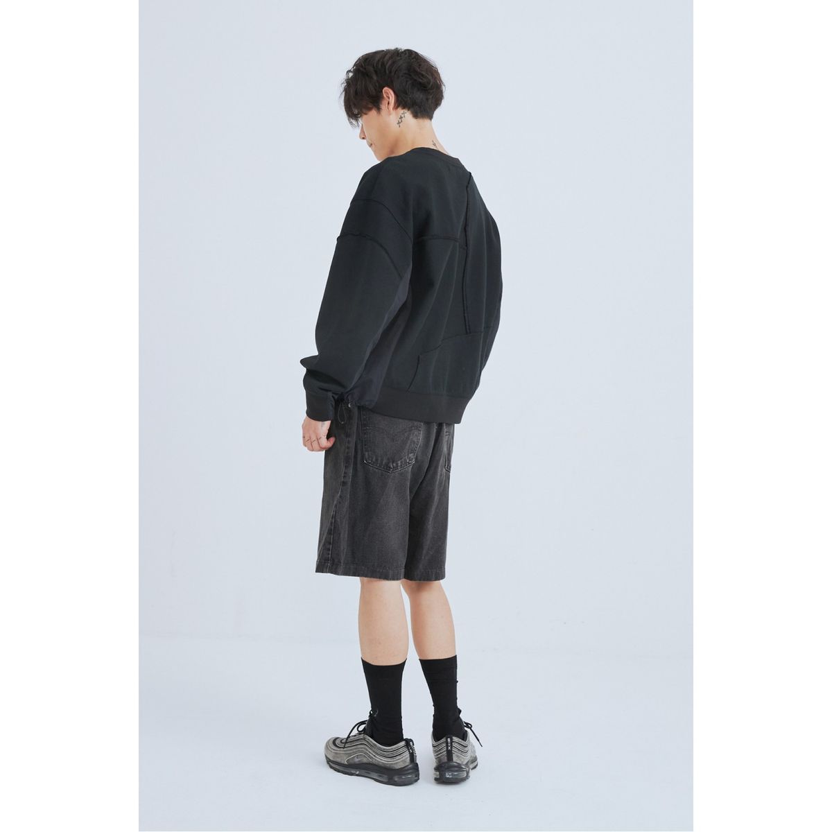 래코드(RECODE) Fabrics Puzzle Sweatshirts_RKTAA23605BKX