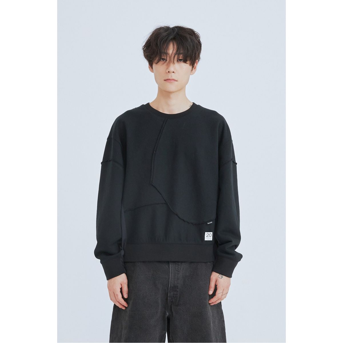 래코드(RECODE) Fabrics Puzzle Sweatshirts_RKTAA23605BKX