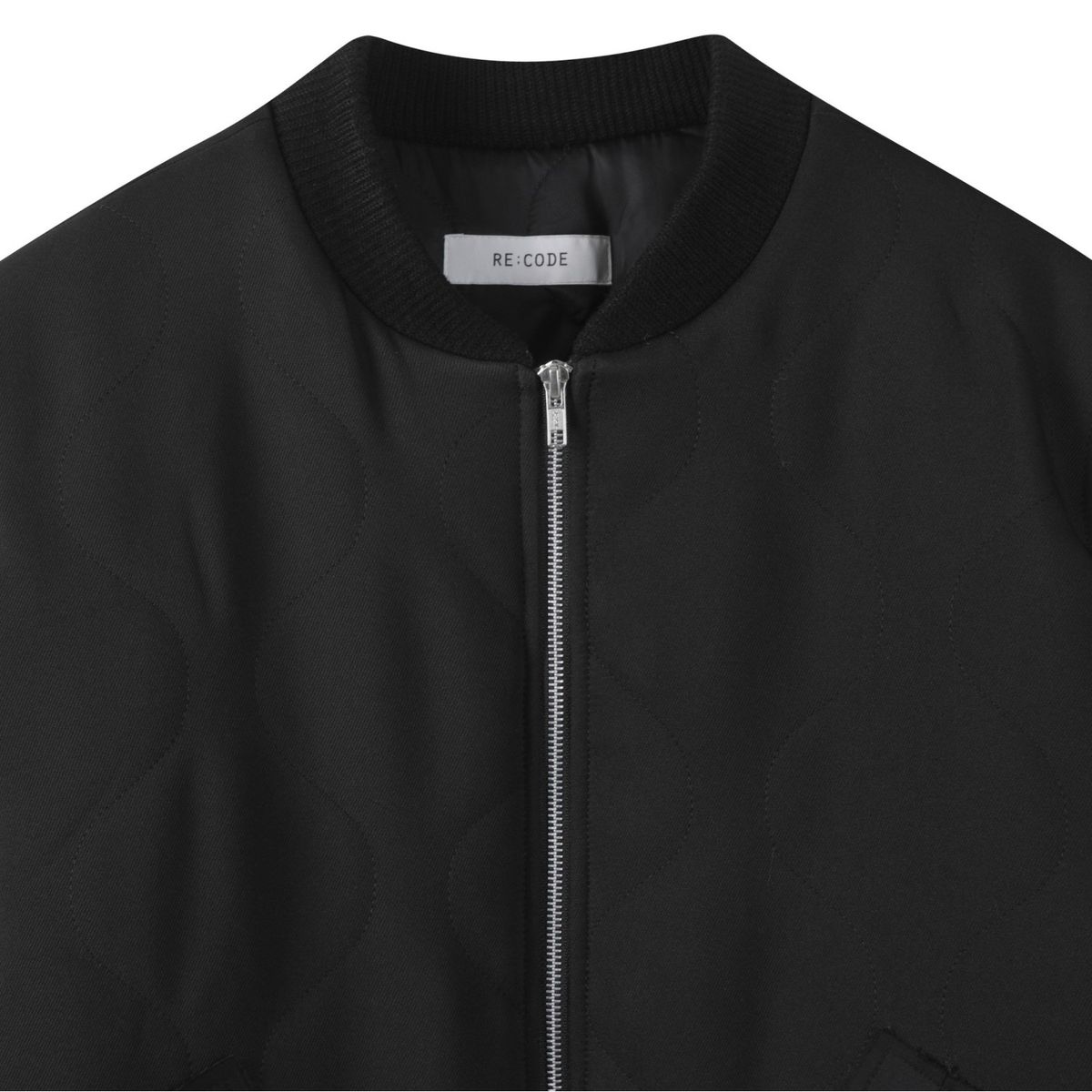 래코드(RECODE) Patchwork Bomber Sleeve Jumper_RKUAW23616BKX