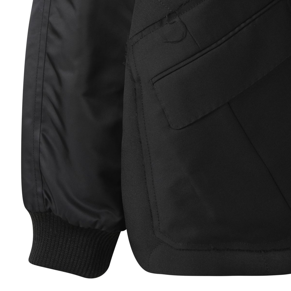 래코드(RECODE) Patchwork Bomber Sleeve Jumper_RKUAW23616BKX