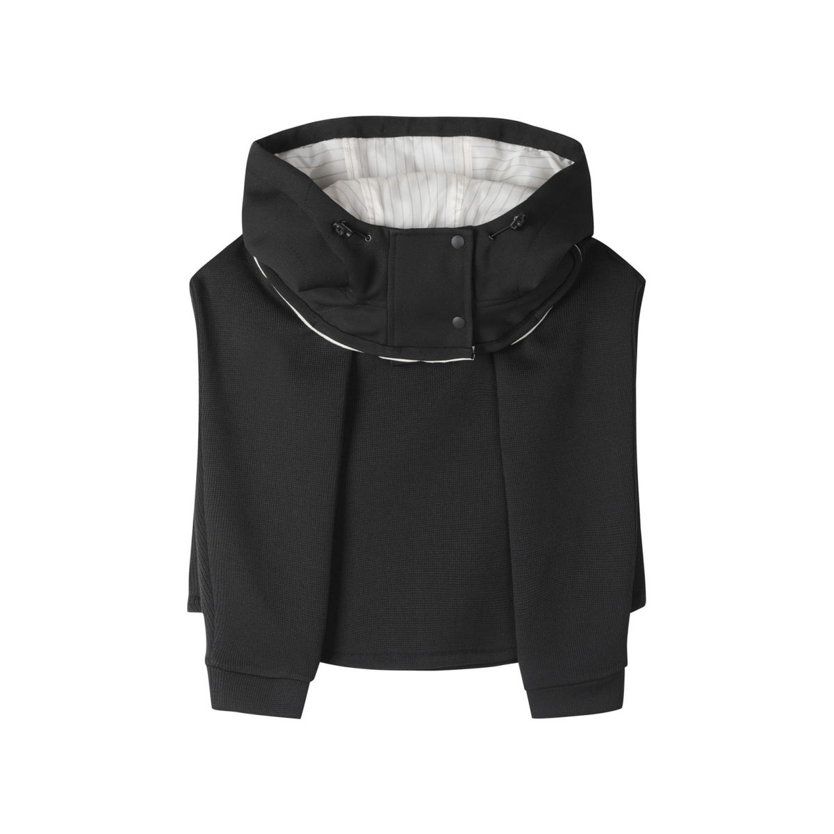 래코드(RECODE) Hoodie Mixed Bolero Cardigan_RYAAW23544BKX