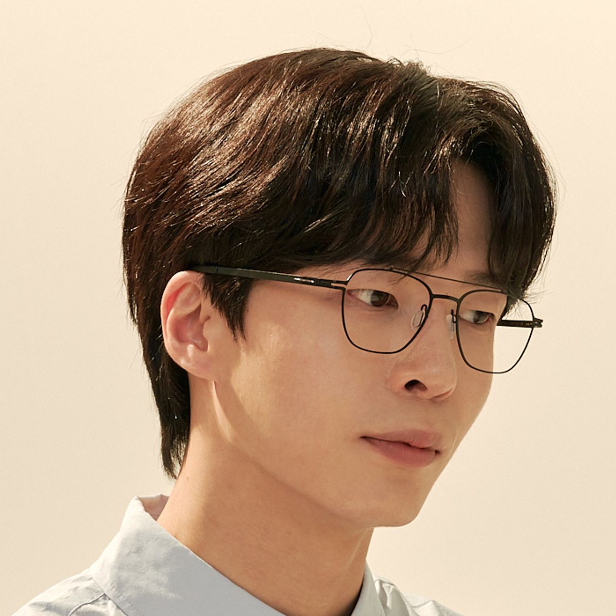 알로아이웨어(ALO EYEWEAR) [The air_flat] AL8307 0909M 초경량 투브릿지 레트로 스퀘어 블랙 안경테