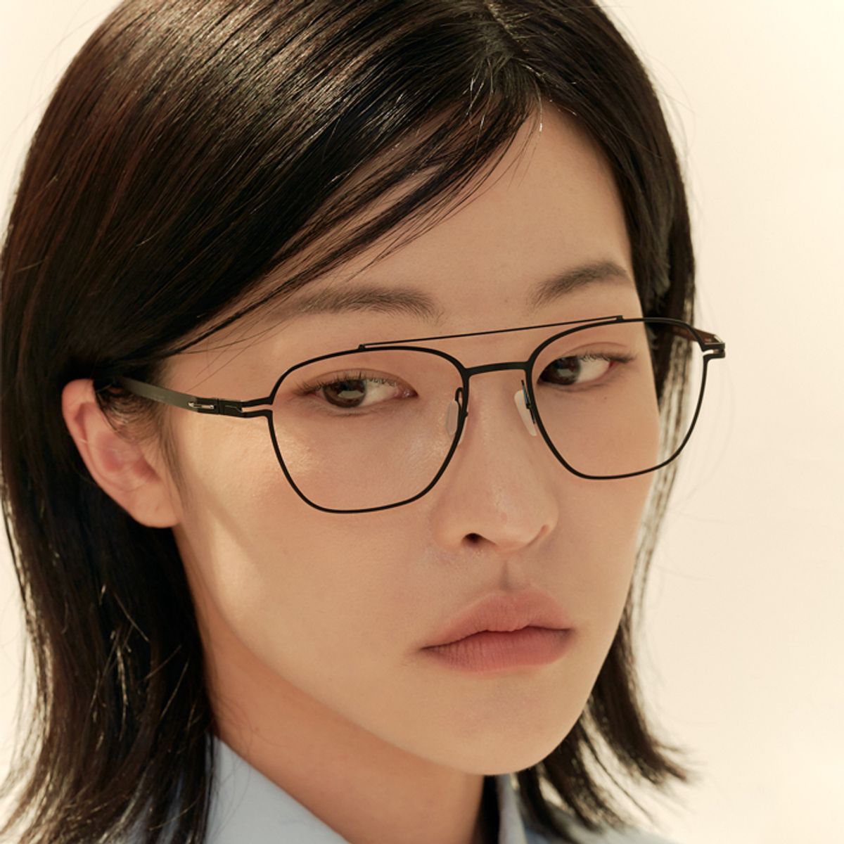 알로아이웨어(ALO EYEWEAR) [The air_flat] AL8307 0909M 초경량 투브릿지 레트로 스퀘어 블랙 안경테