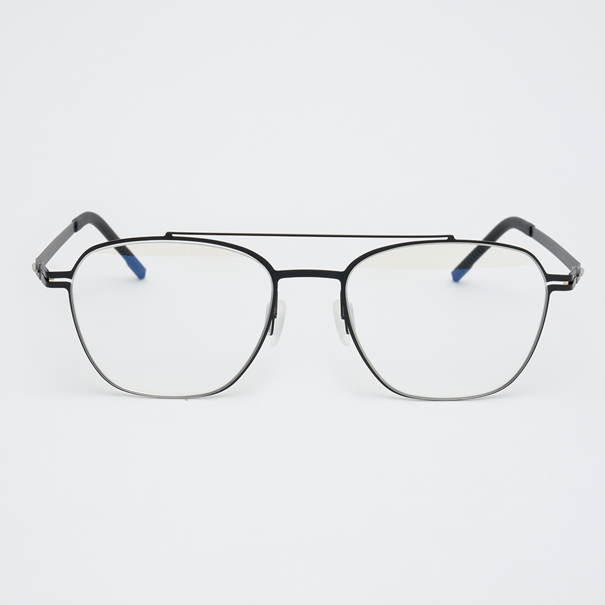 알로아이웨어(ALO EYEWEAR) [The air_flat] AL8307 0909M 초경량 투브릿지 레트로 스퀘어 블랙 안경테