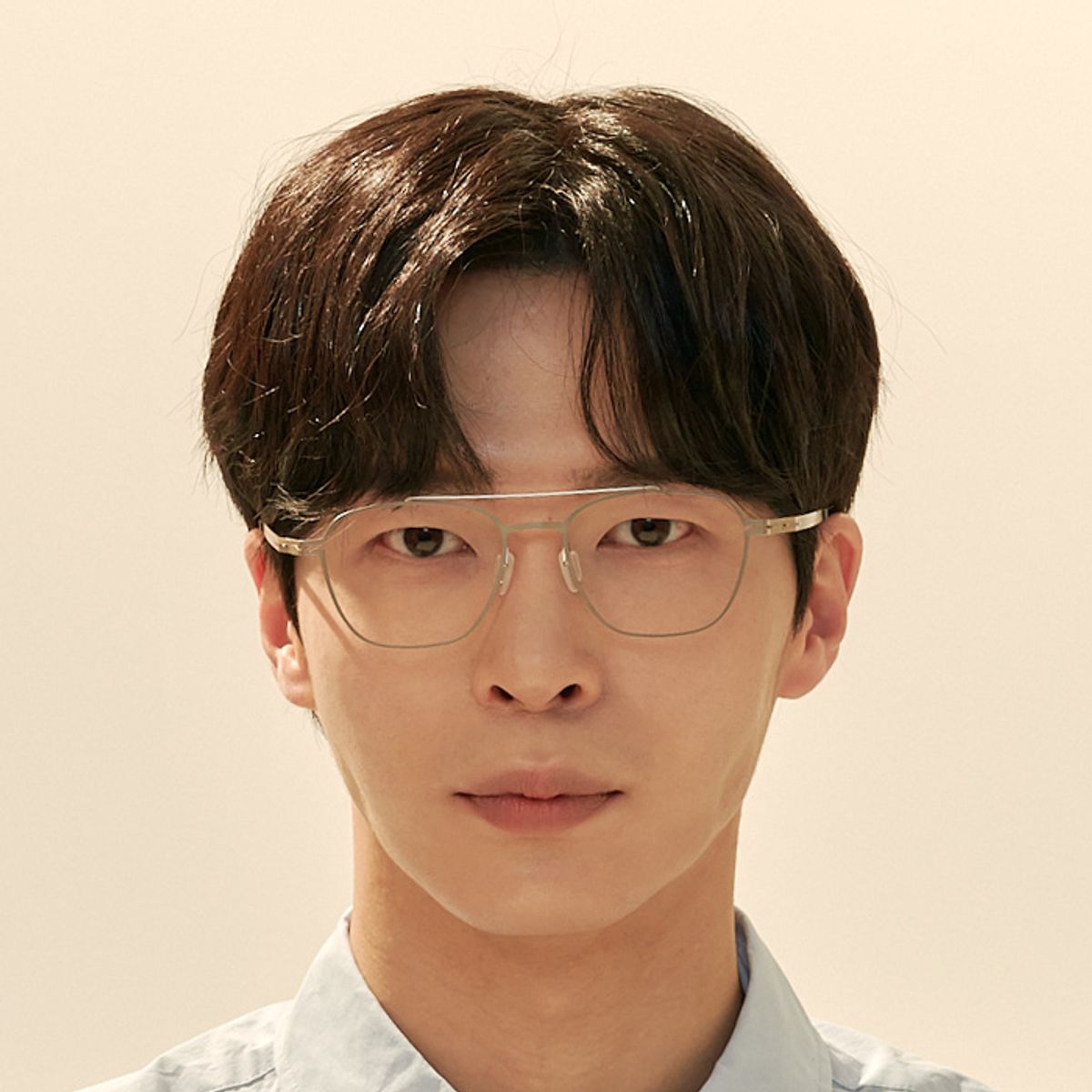 알로아이웨어(ALO EYEWEAR) [The air_flat] AL8307 1111M 초경량 투브릿지 레트로 스퀘어 골드 안경테