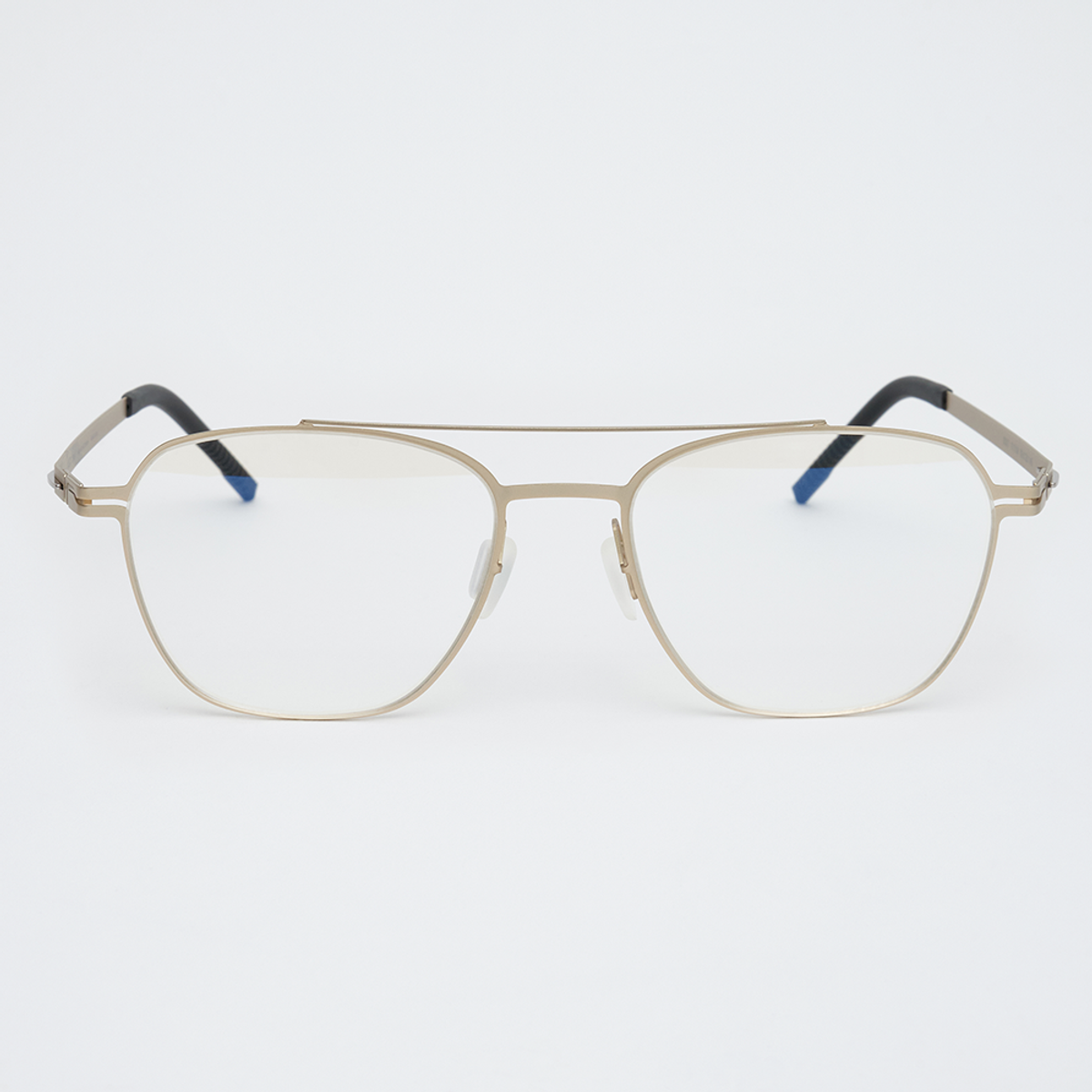 알로아이웨어(ALO EYEWEAR) [The air_flat] AL8307 1111M 초경량 투브릿지 레트로 스퀘어 골드 안경테